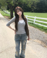 OOTJ loose damage flare jeans