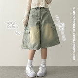 Roit's Washed Cargo Denim Bermuda Shorts