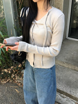 Nini Strap Ribbed Cardigan (6c)