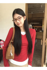 ダブルカラーレイヤード長袖Tシャツ