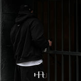 [HFORUS MADE]Layer Shoulder Hooded zip-up IN BLACK