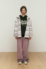 CHERRY FLEECE HOODIE ZIP UP [IVORY]