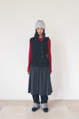 FLARE RIB SKIRT (CAHRCOAL)