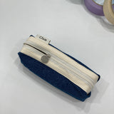 Clam round pencilcase _ Blue denim