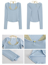 Sky Lettering Slim Long-Sleeved T-Shirt