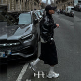 [HFORUS MADE]Blend leather crop jacket