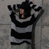 HAILEY STRIPE KNIT (BLACK) F25ZB020