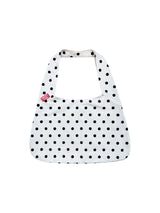 Big hobo bag - White polka dot (Reversible) / Free Gift