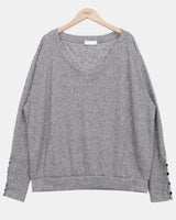 Hibe Button Linen Sweatshirt