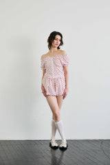 MINI HEART BALLOON SKIRT PANTS / WHITE