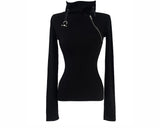 high neck zipper polar T (2color)