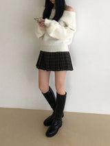 Candle off-shoulder knitwear (3 colors)