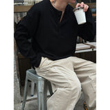 [Unisex] オーバーフィットヘンリーネックニットスリーブス(4color)