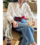 202 Back Pocket Balloon Fit Wide Denim Pants