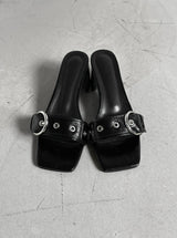 1107 Eyelet Belt Square Sandals (5cm)