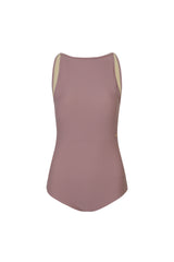 BACK RIBBON LEOTARD SWIMSUIT_Mauve Pink