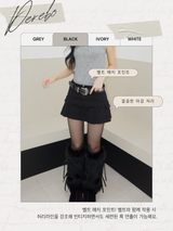 Solid A-line Pants Skirt
