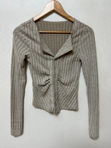 (BODY-SHAPING FIT♥) スリムボタンシャードカラーVネックニットカーディガン - 2 COLOR