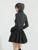 Wrap hooded crop top