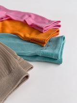 Colored Ribbed See-through Socks