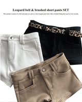 Leopard belt & brushed short pants SET (3 colors)
