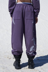 FEATHER JOGGER PANTS PURPLE