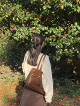Classic ribbon school bag_vintage brown