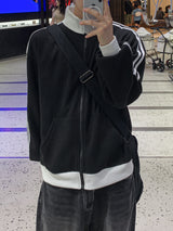 セレブワッフルハイネックジップアップ