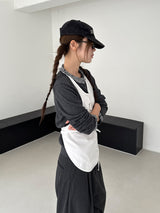 check frill cardigan 