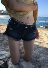 ROUGH LOW DENIM SHORTS