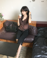 Frill shirring blouse
