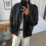 ASCLO Mono High Neck Leather Blouson (2color)