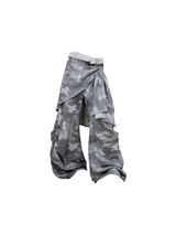 RELABEL (Dream Pleated Bud) ホワイトカモ ワッフル 3Dカット バルーンスウェットパンツ