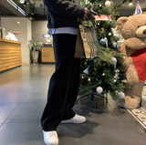 エバーミューズセミワイドウールバックバンディングスラックス