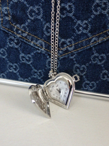 VINTAGE HEART LOCKET WATCH NECKLACE