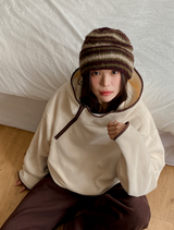 Hairy Multi Border Knit Beanie (2color)