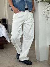 [4SEASON] Regular semi wide cotton pants(2color)