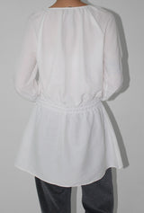 WAIST SHIRRING LONG BLOUSE
