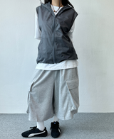 ビッグカーゴバミューダスウェットパンツ🤍🩶🖤💚🤎 - 5 カラーズ
