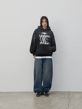 Vintage Oil Washed Hoodie (Black)