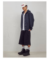  Western Dying Hooded zip-up [ Washed Deep Navy ]