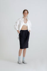Pumpkin stripe skirt_charcoal