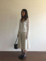 Bone Silk V Cardigan (2color)