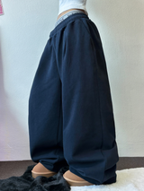 M-XL💙3サイズ💙ピンタックワイドロングパンツ🩶💙🖤🤎4カラー