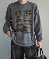 ライドプリントオーバー ニットTシャツ