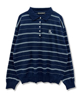 Gothic D Logo Stripe Collar Knit_Navy