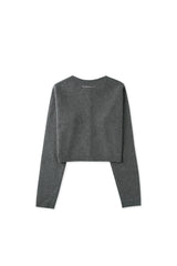 Basic round cardigan_charcoal