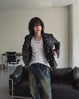 Siren biker leather jacket