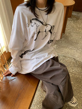 Bronk Vintage Horse Layered Long Sleeve T-Shirt (4c)