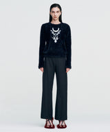 Chain Link Furry Cardigan _ BLACK